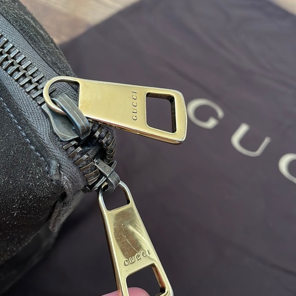 GUCCI Suede Medium 1973 Top Handle Satchel in Olive Brown - Picture 14 of 16